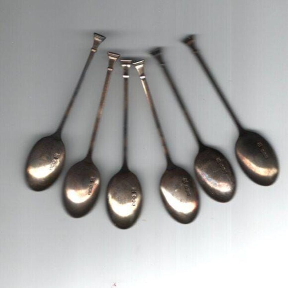 Set Of 6 Antique Salt Spoons Cooper Brothers And Sons Sheffield Edwardian Era - Picture 4 of 4